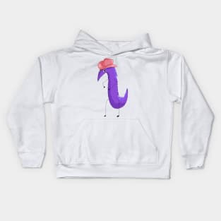 Worm on a string with a cowboy hat #3 Kids Hoodie